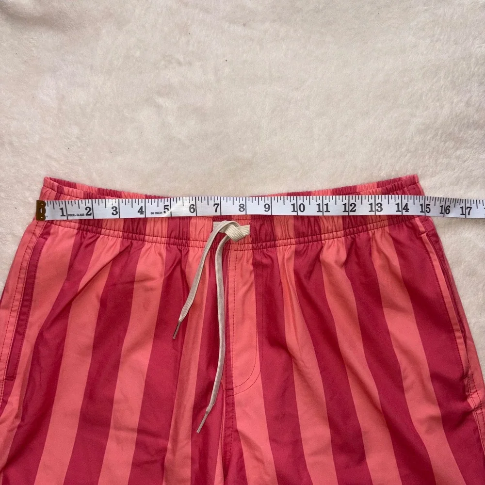 BEARBOTTOM Swim Trunks Mens Large Pink Red Striped Lined 5.5